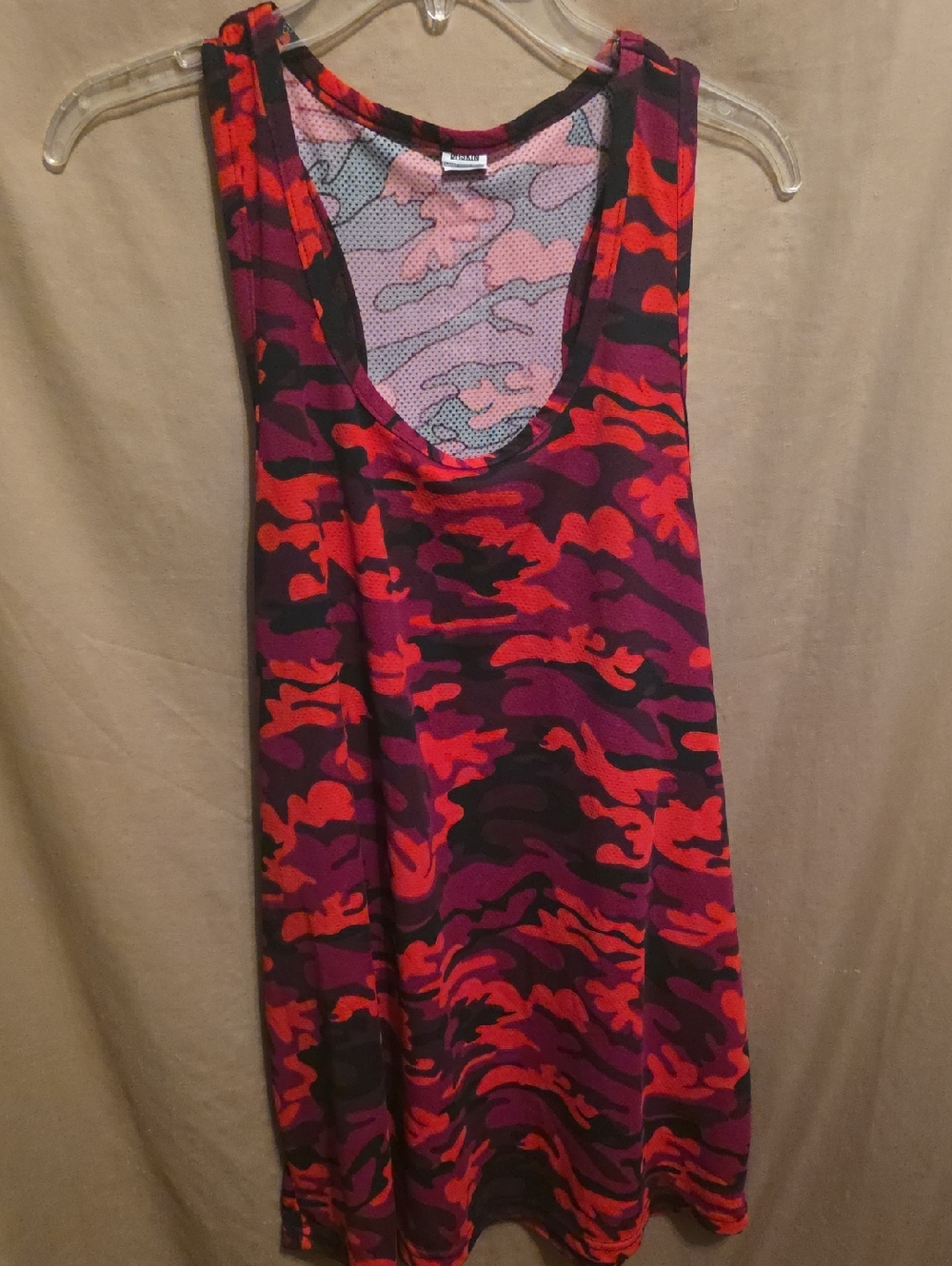 Mens' Red Purple Camo Tank Top 3XL